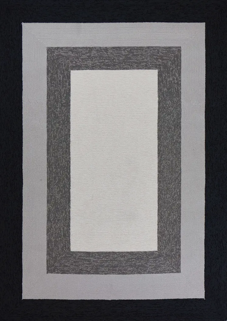 2' X 3' Charcoal Hand Hooked Area Rug