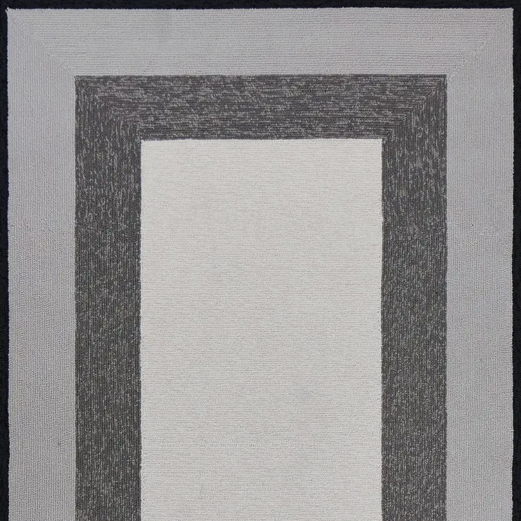 2' X 3' Charcoal Hand Hooked Area Rug