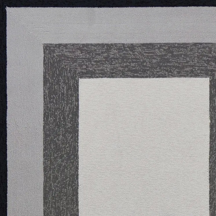 2' X 3' Charcoal Hand Hooked Area Rug