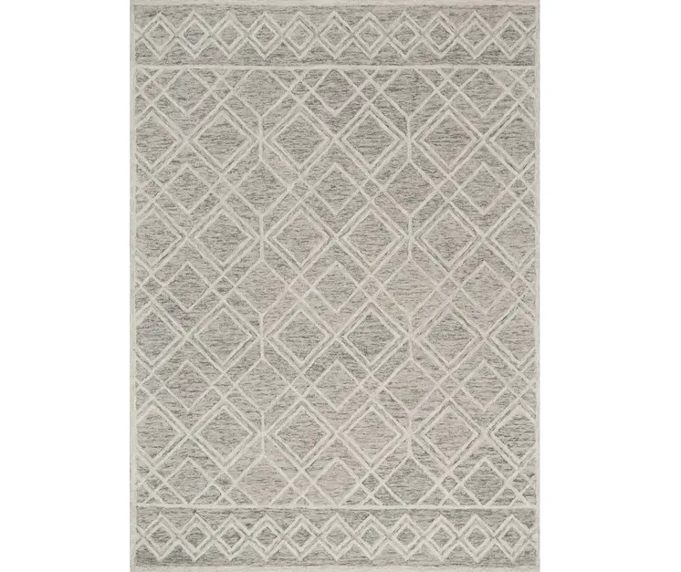 2' X 4' Sand Wool Geometric Hand Tufted Area Rug