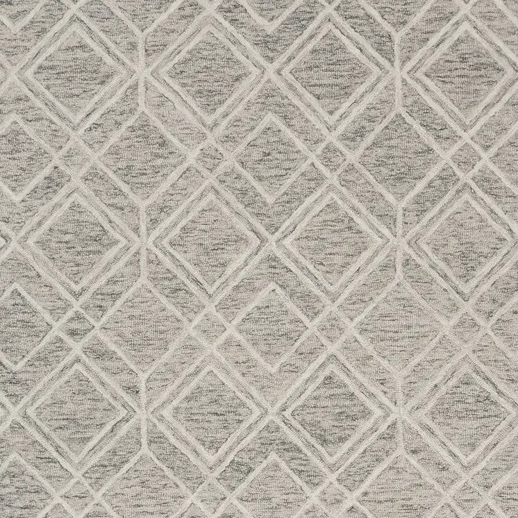 2' X 4' Sand Wool Geometric Hand Tufted Area Rug