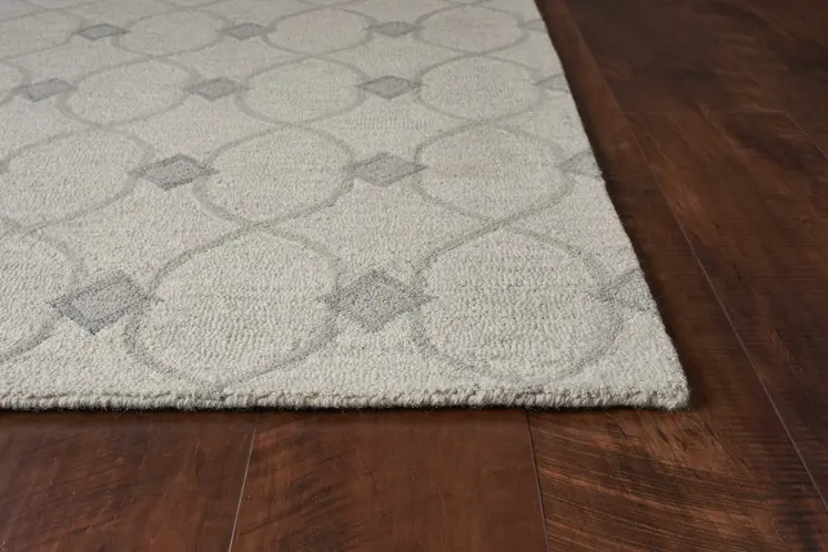 2' X 4' Ivory Wool Quatrefoil Hand Tufted Area Rug