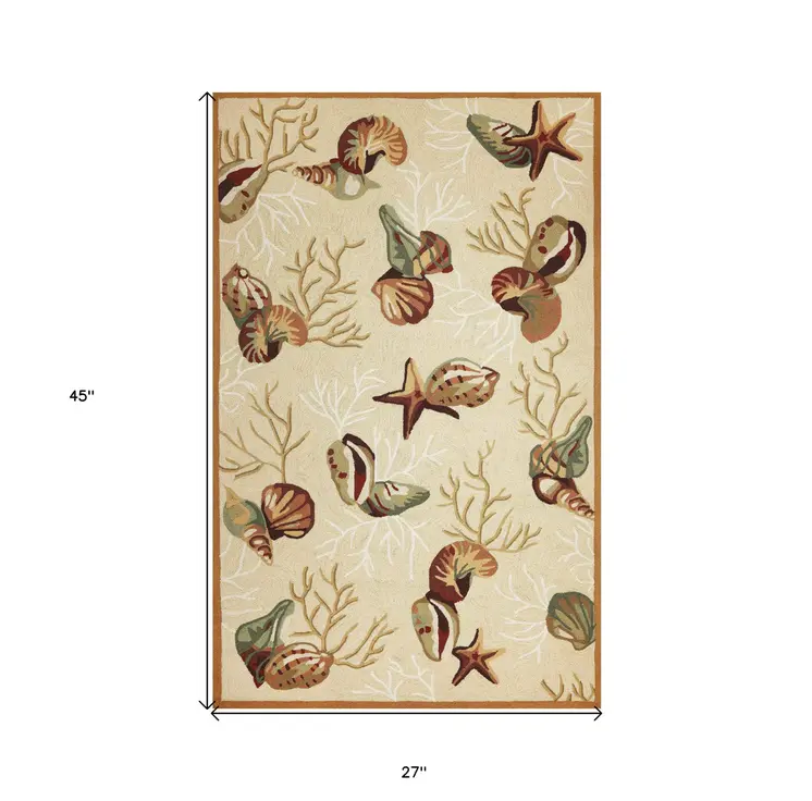 2' X 4' Beige Hand Tufted Area Rug