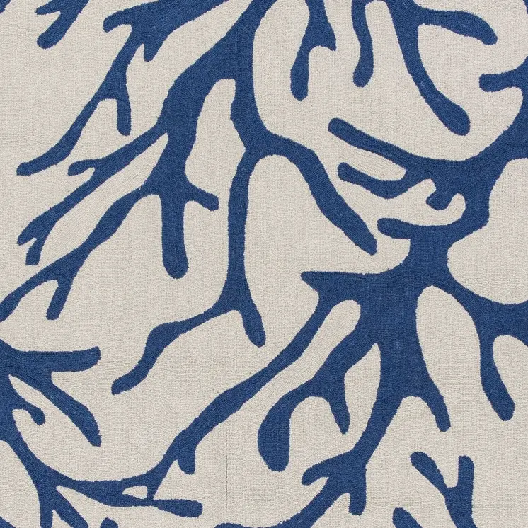 2' X 4' Ivory And Blue Area Rug