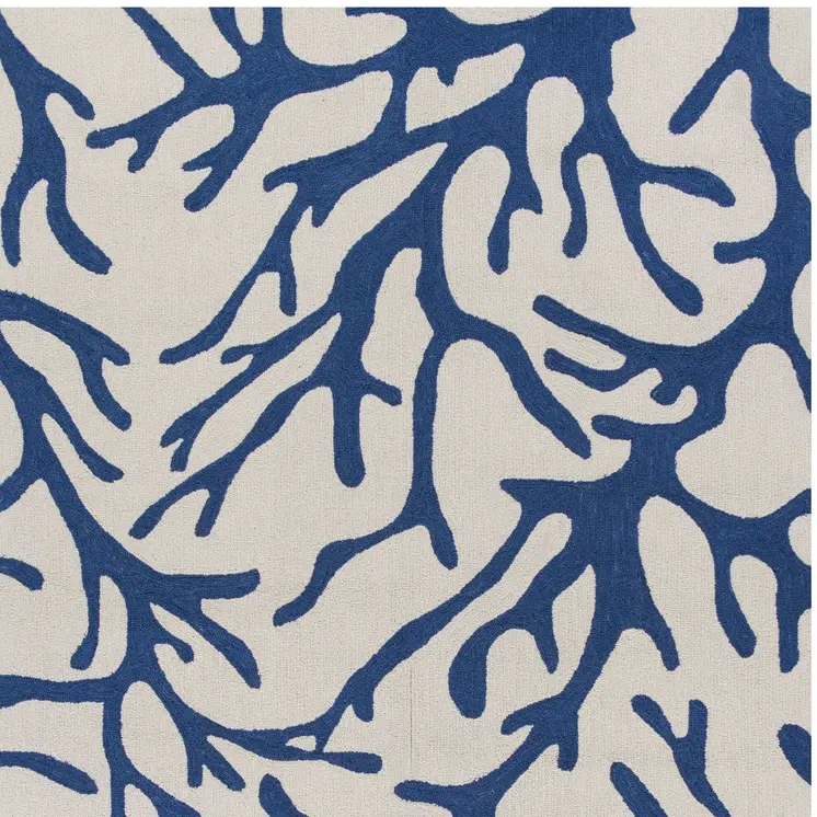 2' X 4' Ivory And Blue Area Rug