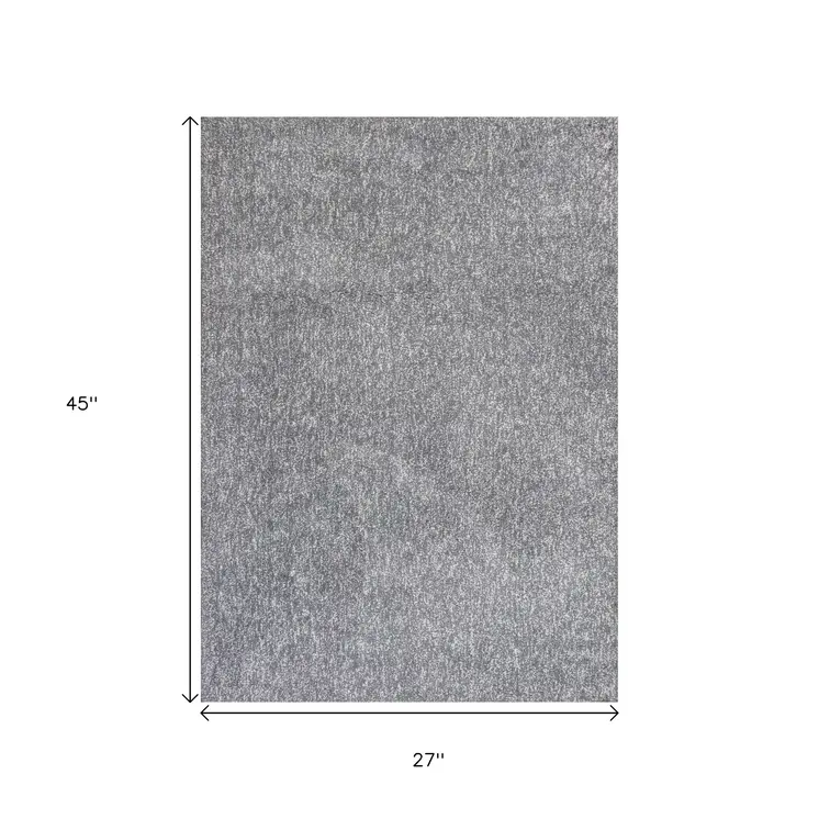 2' X 4' Gray Shag Hand Woven Area Rug