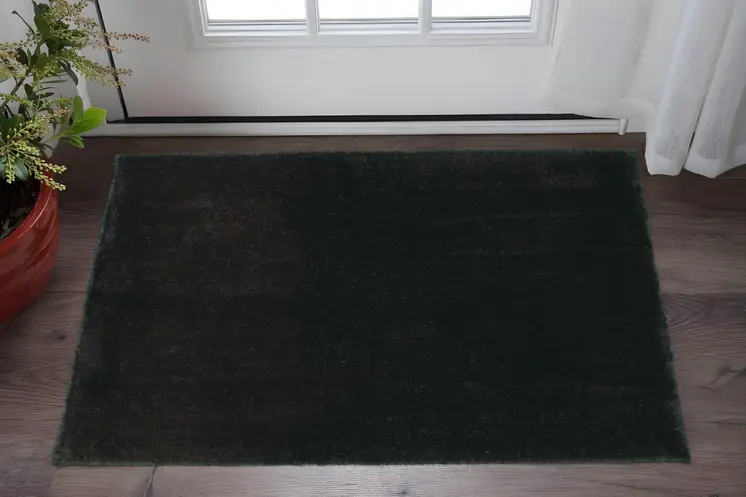 2' X 4' Espresso And Brown Shag Hand Woven Area Rug