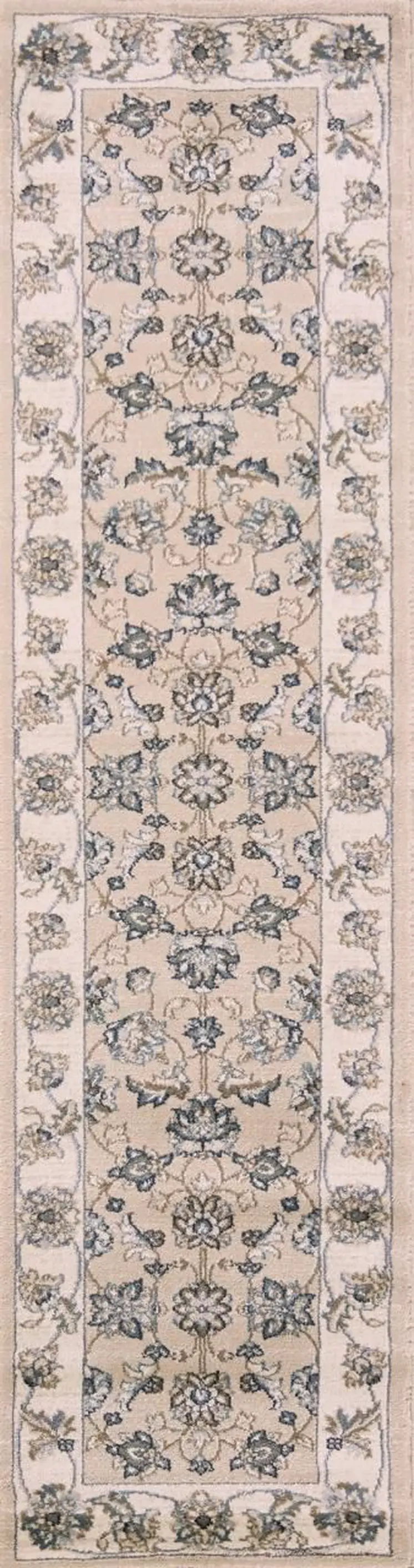 8' Beige And Ivory Runner Rug