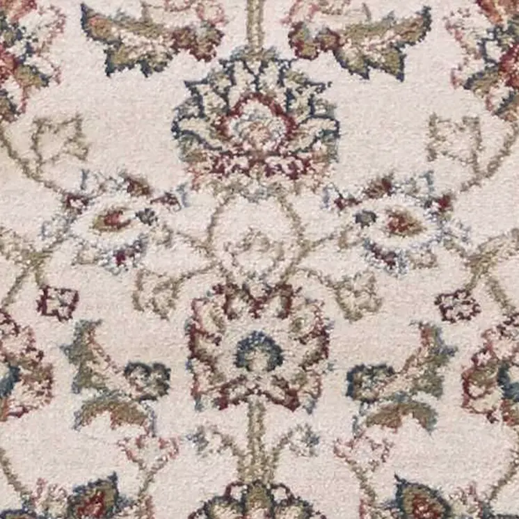 8' Ivory And Red Floral Runner Rug