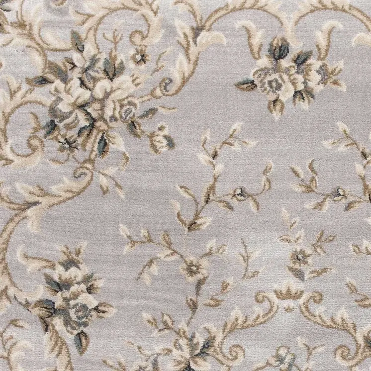 3' X 5' Light Gray Floral Area Rug