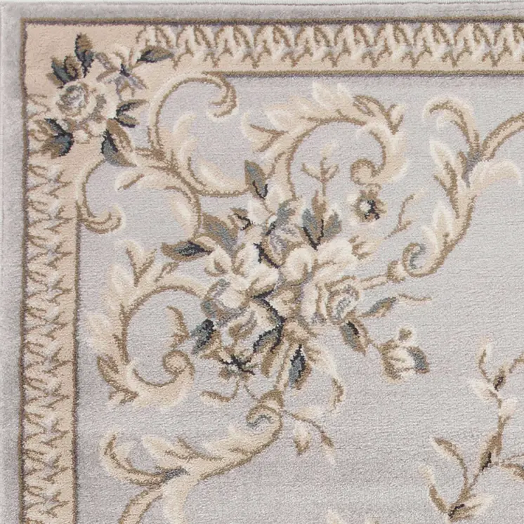 3' X 5' Light Gray Floral Area Rug