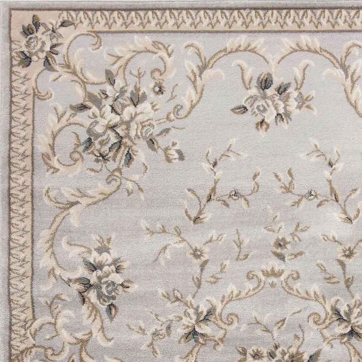 3' X 5' Light Gray Floral Area Rug