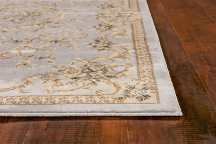 3' X 5' Light Gray Floral Area Rug