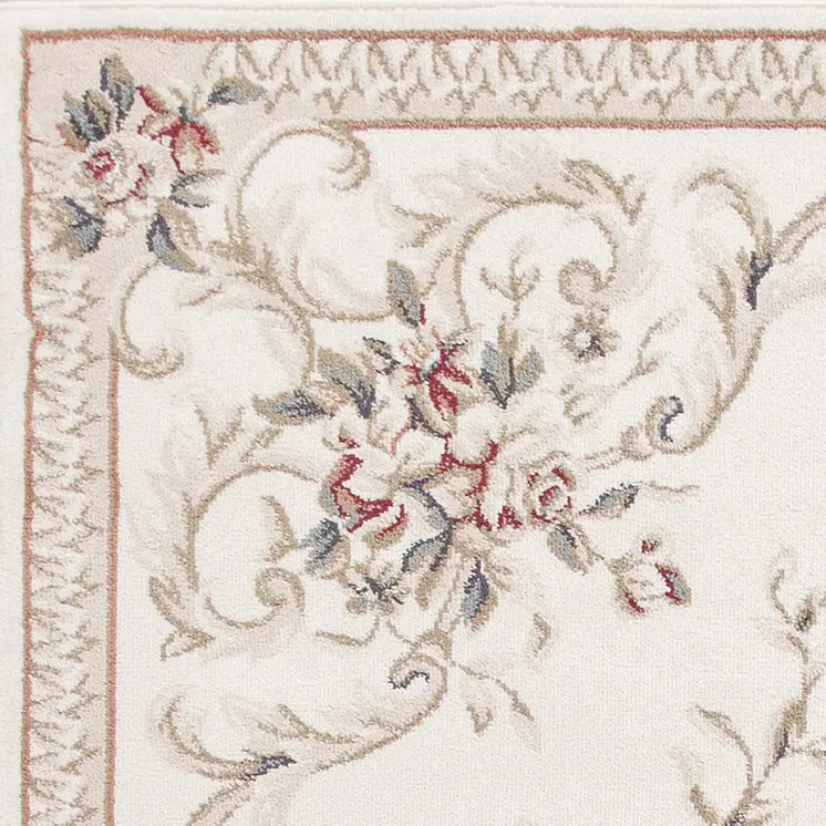 3' X 5' Ivory And Red Floral Area Rug