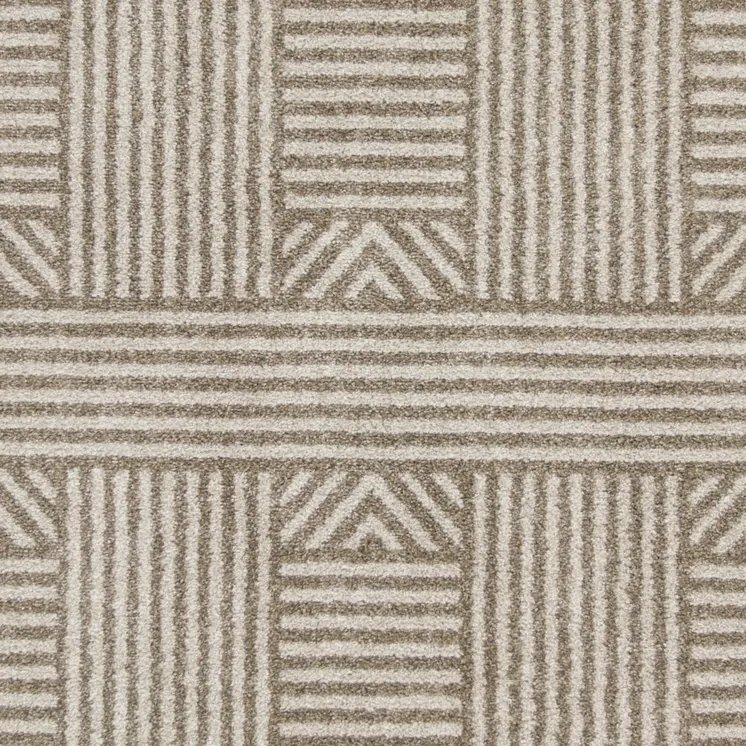 3' X 5' Beige And Ivory Geometric Indoor Outdoor Area Rug
