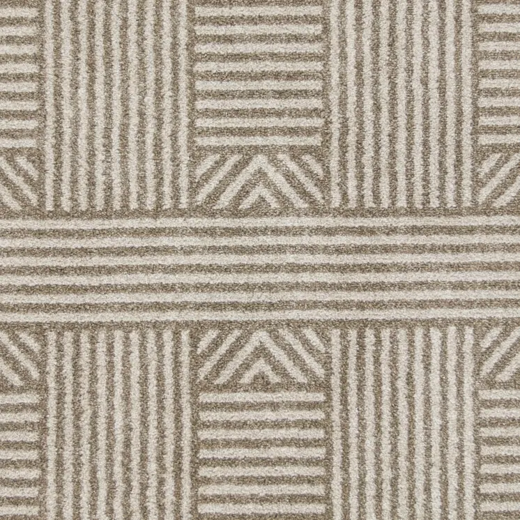 3' X 5' Beige And Ivory Geometric Indoor Outdoor Area Rug