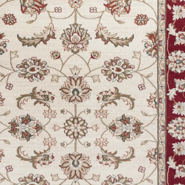 3' X 5' Ivory And Red Floral Area Rug
