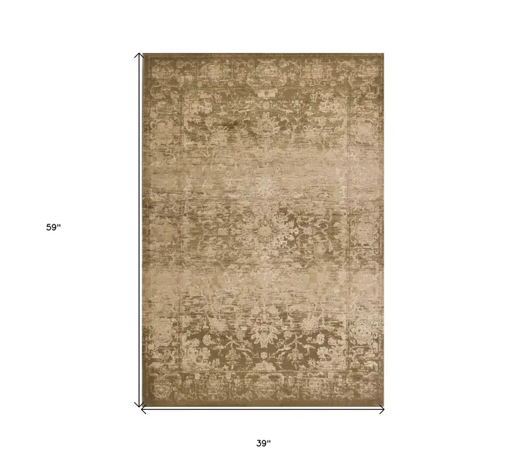 3' X 5' Beige Area Rug