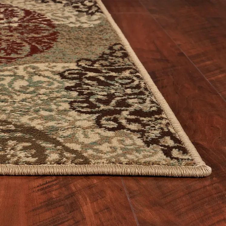 8' Sand And Beige Geometric Runner Rug