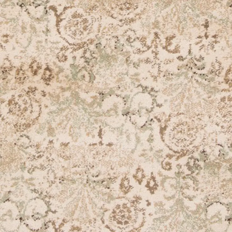 7' Ivory Floral Runner Rug