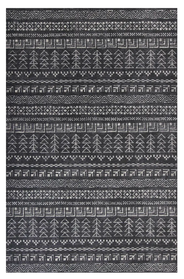 3' X 5' Gray Tribal Area Rug