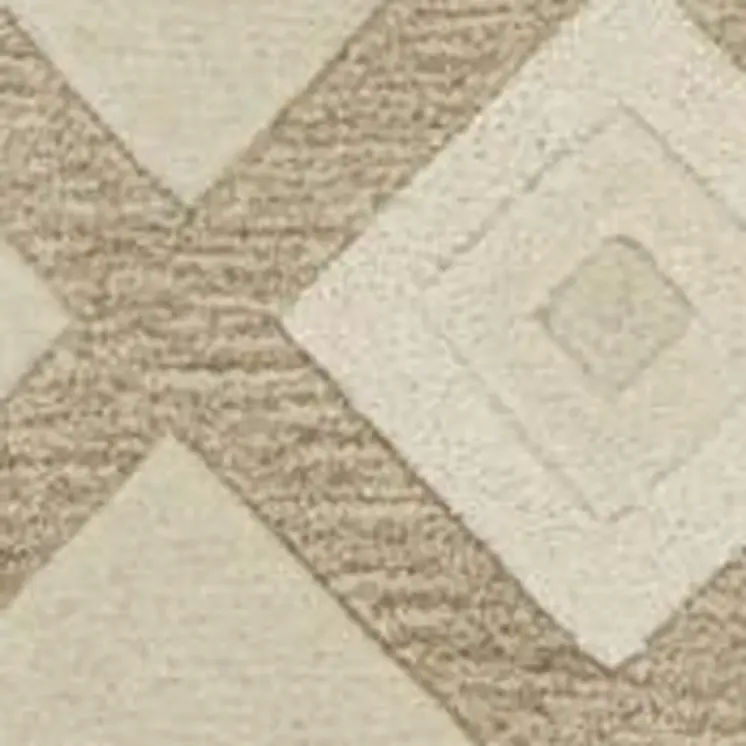 2' X 4' Ivory Diamond Wool Area Rug