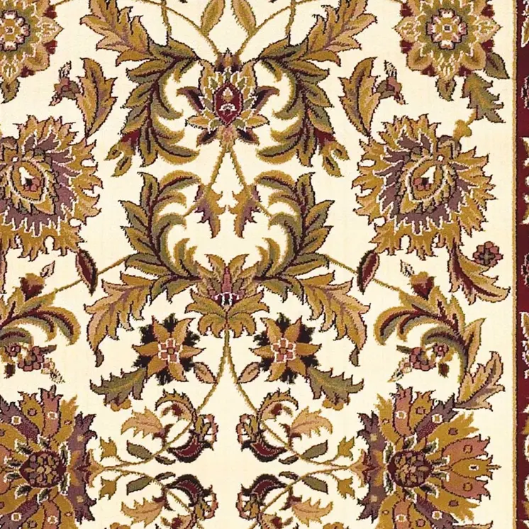 3' X 5' Ivory And Red Floral Area Rug