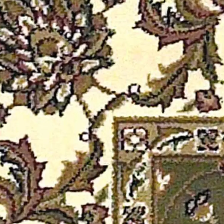8' Green And Ivory Floral Runner Rug
