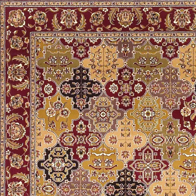 3' X 5' Red Orange And Black Quatrefoil Area Rug