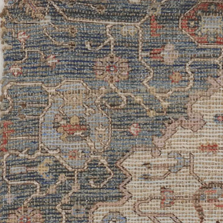 3' X 5' Blue and Beige Medallion Hand Woven Area Rug