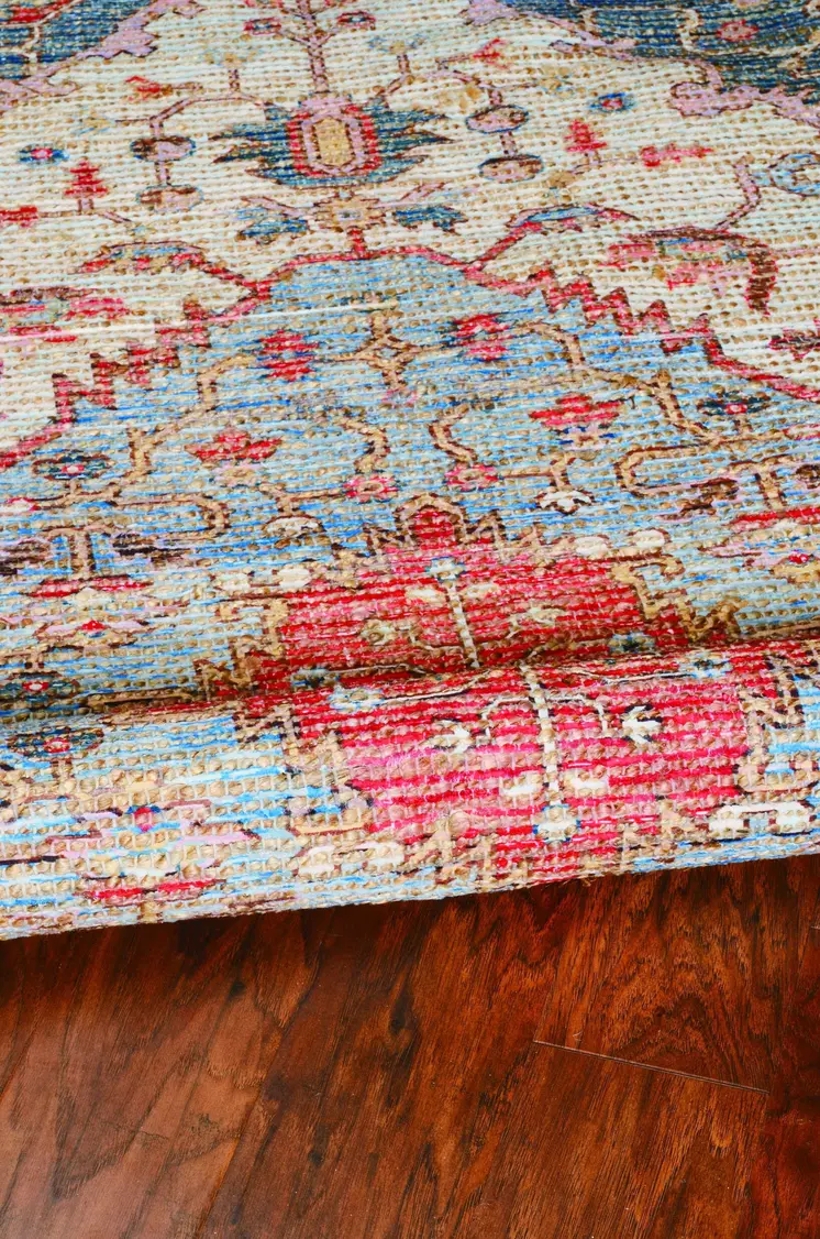 3' X 5' Blue and Beige Medallion Hand Woven Area Rug