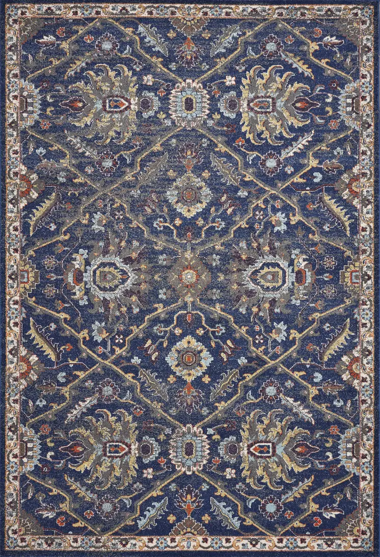 3' X 5' Royal Blue Geometric Area Rug