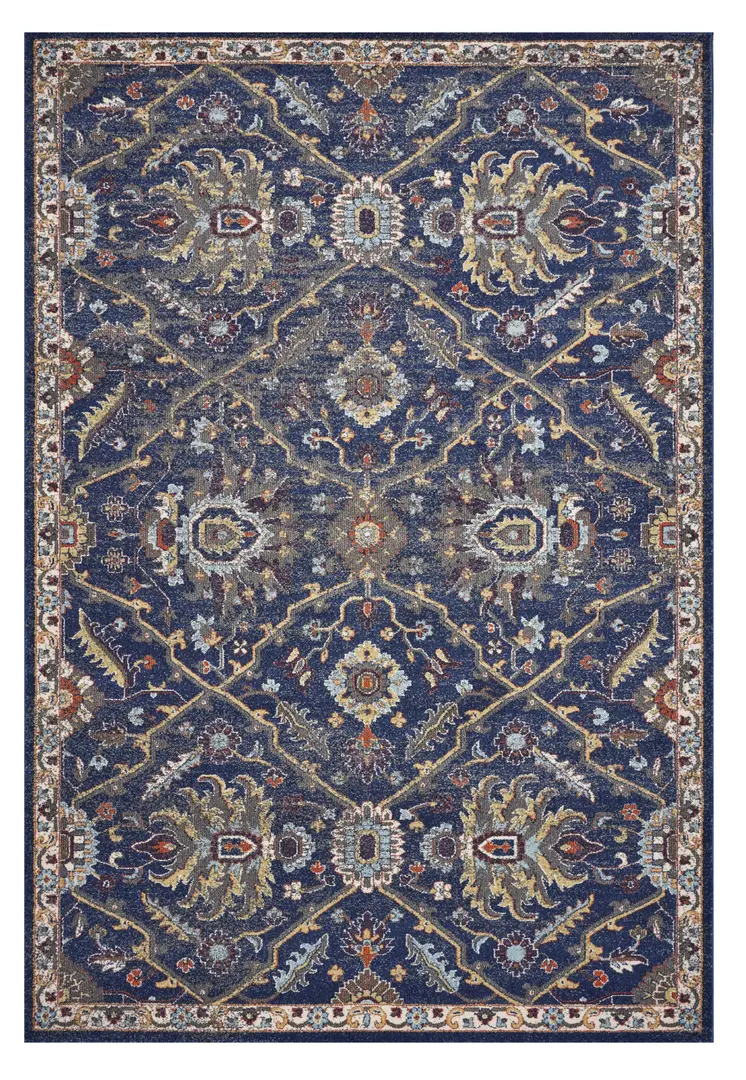 3' X 5' Royal Blue Geometric Area Rug