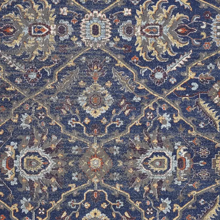 3' X 5' Royal Blue Geometric Area Rug