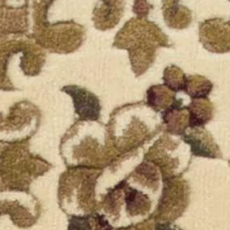 8' Beige And Ivory Medallion Runner Rug
