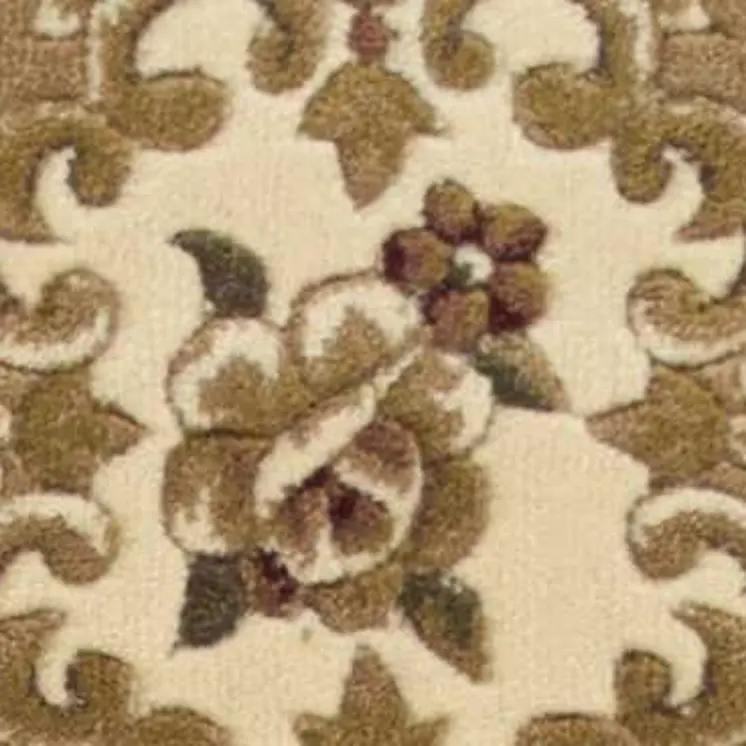 8' Beige And Ivory Medallion Runner Rug