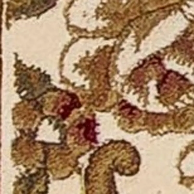 3' X 5' Green And Ivory Floral Medallion Area Rug