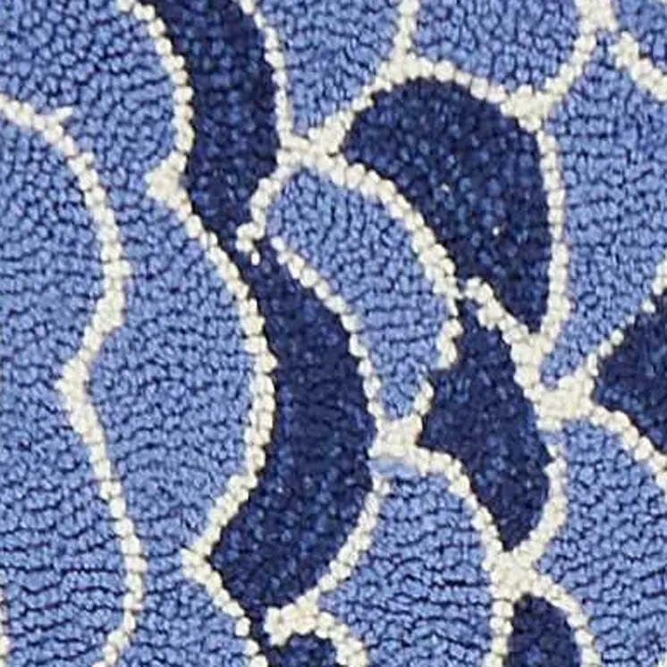 8' Blue and Green Fish Hand Tufted Runner Rug