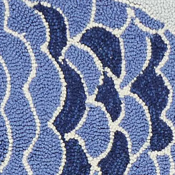 8' Blue and Green Fish Hand Tufted Runner Rug