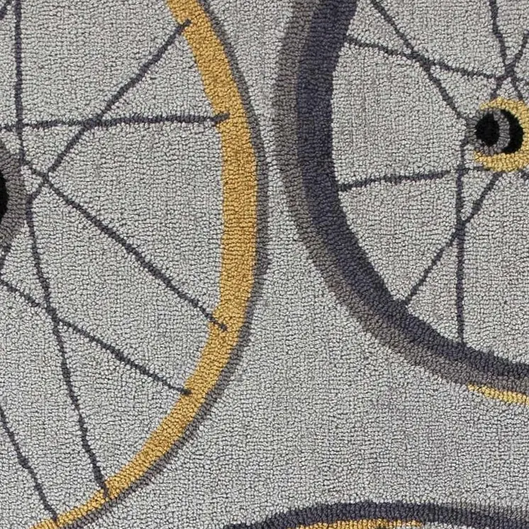2' X 7' Grey Wheels Runner Rug