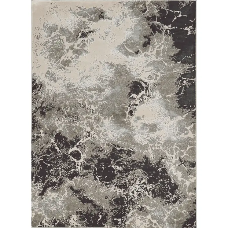 3' X 5' Silver Abstract Area Rug