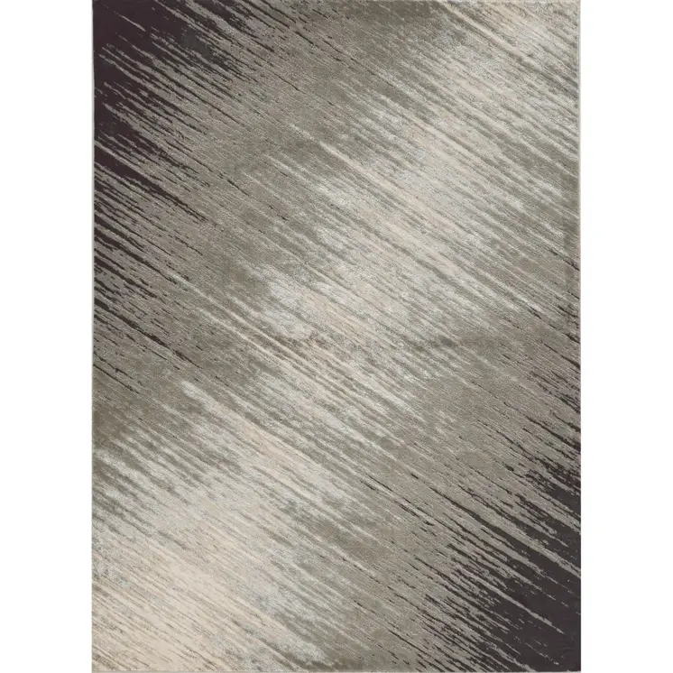 3' X 5' Silver Abstract Area Rug
