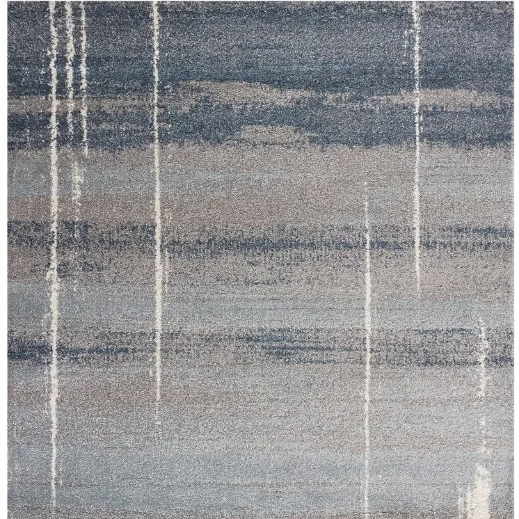 3' X 5' Blue And Gray Ombre Area Rug