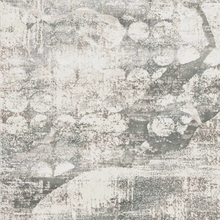 7' Ivory Abstract Runner Rug
