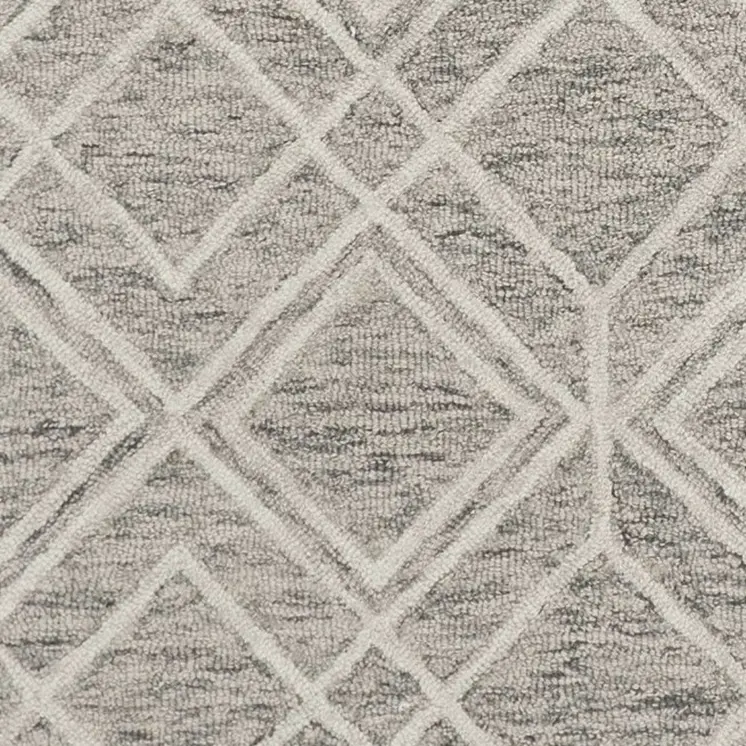 3' X 5' Sand Geometric Diamond Wool Area Rug