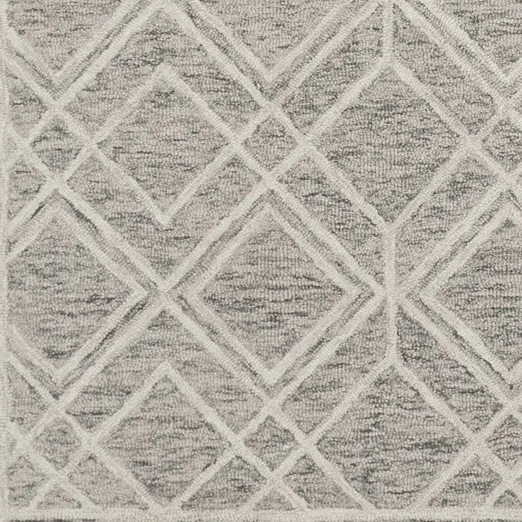 3' X 5' Sand Geometric Diamond Wool Area Rug
