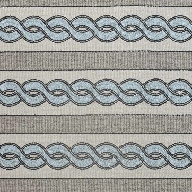 3' X 5' Ivory Geometric Hand Hooked Worn/Fade Area Rug