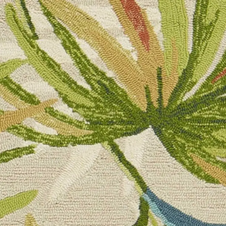 3' X 5' Sand Tropical Botanical Hand Tufted Area Rug