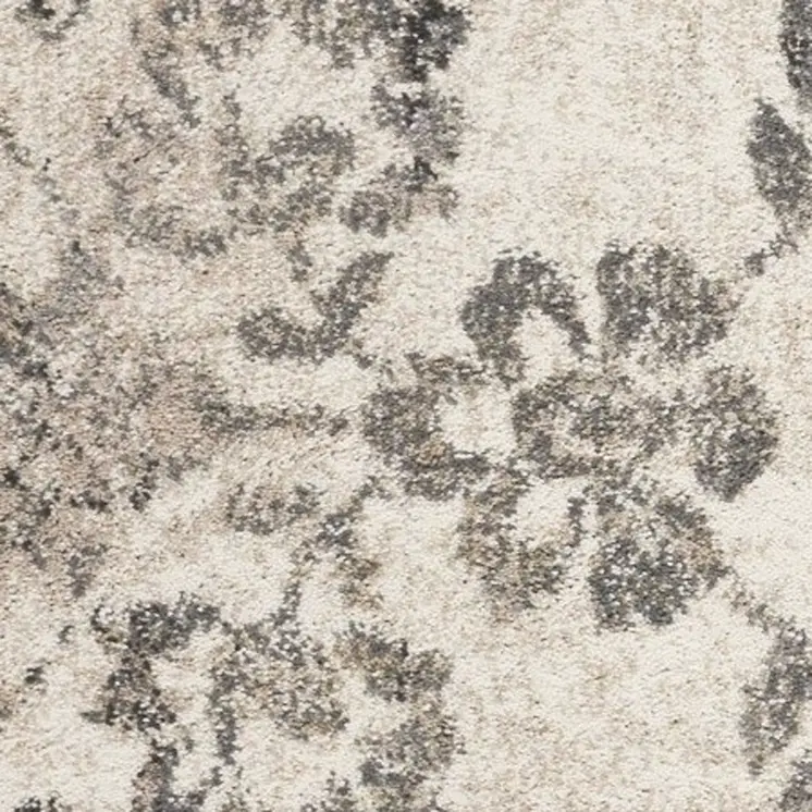 3' X 5' Gray Floral Vines Distressed Area Rug