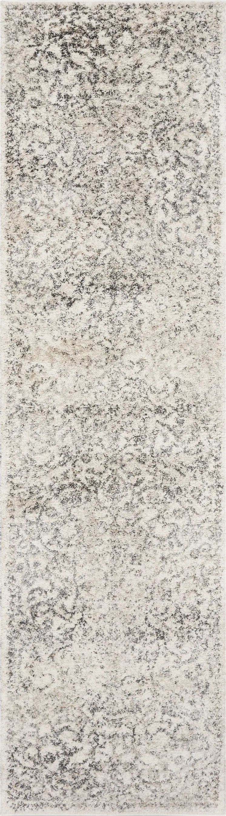 8' Ivory Floral Runner Rug